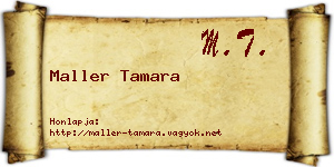 Maller Tamara névjegykártya